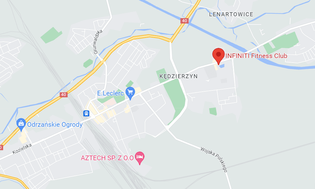 Mapa dojazdu do klubu INFINITI. Zachęca do kliknięcia, aby dzięki temu przejść do aplikacji nawigacyjnej.